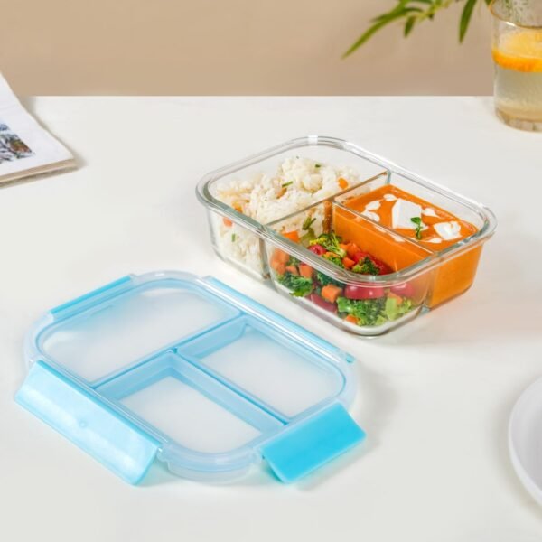 3-Compartment Glass Lunch Box (1000ml)