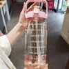 2L Motivational Water Bottle with Time Marker & Straw 2