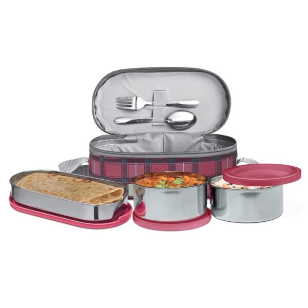 Corporate Stainless Steel Lunch Box Set of 3 and Leak-Proof, Lightweight