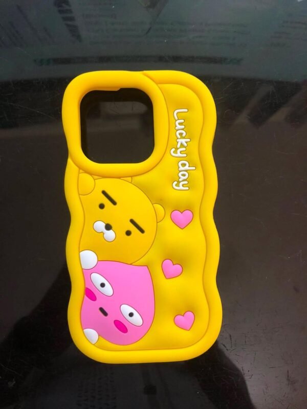 yellow cartoon mobile phone back cover cute phone case.jpg