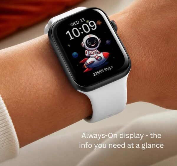amazfit smartwatch always on display fitness tracking white strap black display.mp4